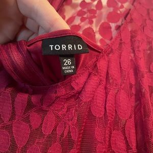 Red/ pink lace dress from torrid.